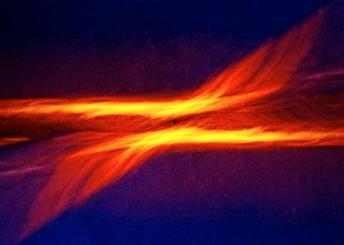 Abstract flow of light in a dark space representing calm energy