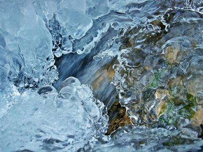 Abstract ice crystals representing fluid movement and mental flow